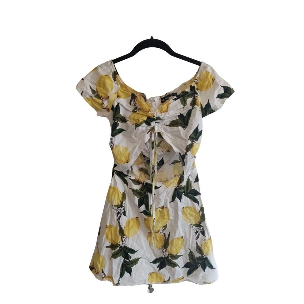 Pretty Little Thing Lemon print‎ open mid front